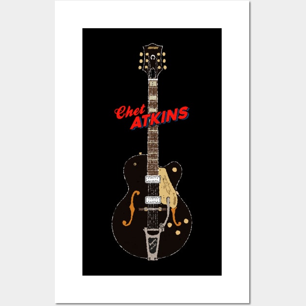 Chet Atkins Dark Eyes Prototype Electric Guitar Wall Art by Daniel Cash Guitar